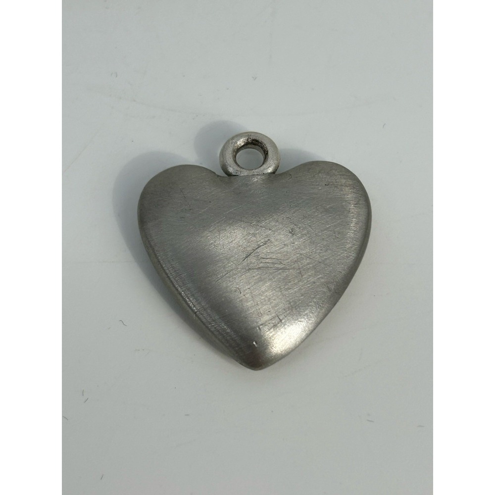Vintage Silver Puffy Heart Charm Signed Madelyn